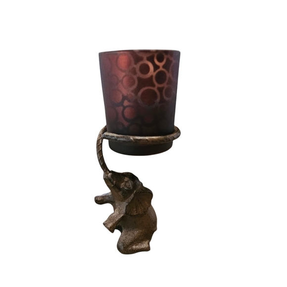 Cast Iron 4" Elephant Votive Holder Heavy Home Decor Comes With Votive Holder - Picture 2 of 8